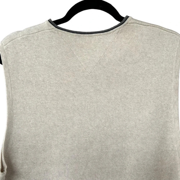 Tommy Hilfiger Men's Large 100% Cotton Heavyweight Cream Ribbed Pullover Vest - Picture 6 of 6